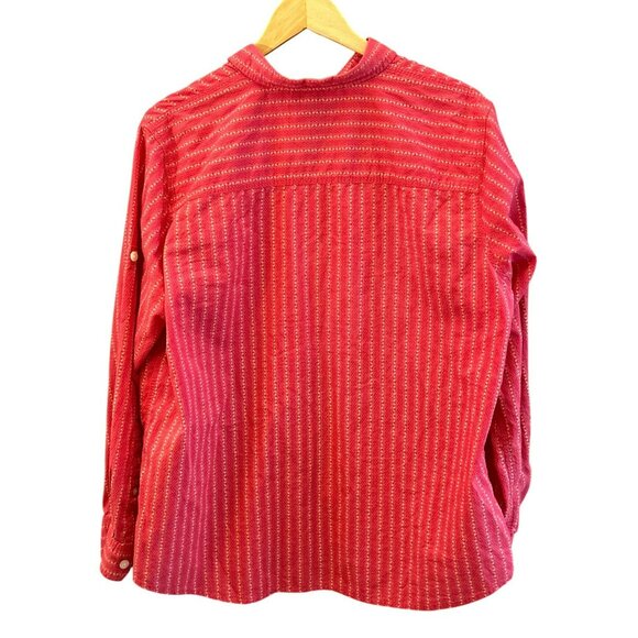 Lauren Ralph Lauren Red White Floral Striped Dot Button Up Cottagecore Prairie - Picture 5 of 7